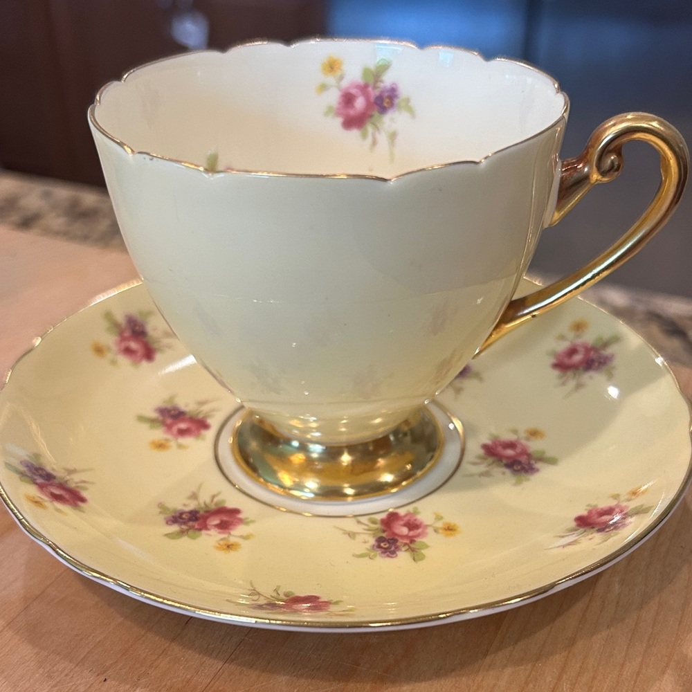 Elegant Floral Tea Cup and Saucer Set